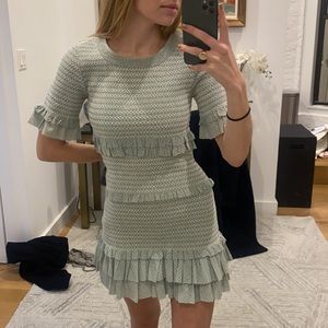 Loveshackfancy green fitted mini dress